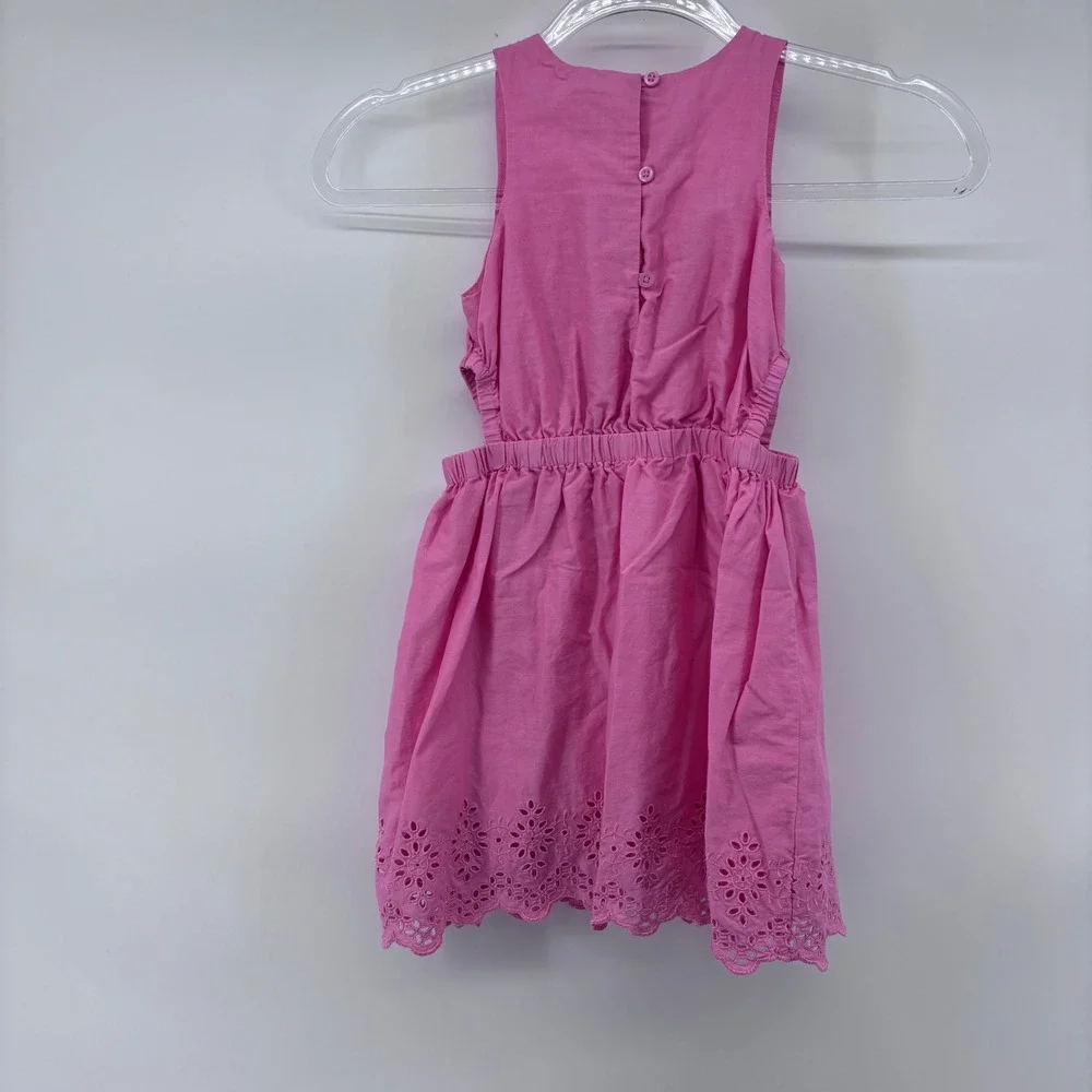 GAP Girls Pink Sleeveless Dress Cutout Eyelet Hem Summer Party‎ Casual